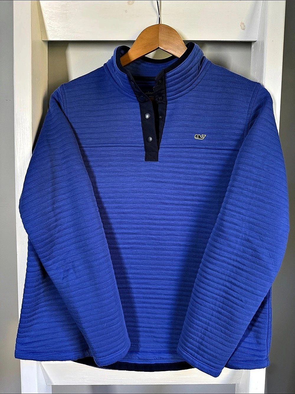 Vineyard Vines Quilted Navigator Quarter-Snap Pullover Blue Medium